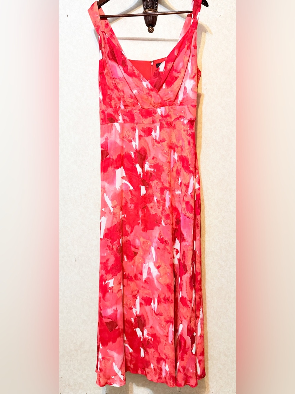 Donna Karan New York Watercolor Floral Maxi Dress 14 Resort Date Vacation Cruise - Picture 2 of 9